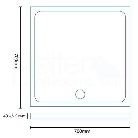 Square Low Profile Shower Tray 700 x 700mm - Slim Line