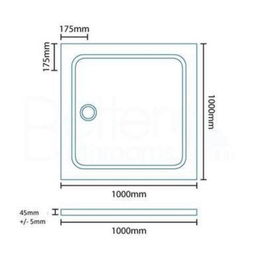 Low Profile Shower Tray 1000 x 1000mm Stone Resin - Slim Line