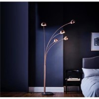 Giraffe Copper 5 Light Floor Lamp With Black Marble Base