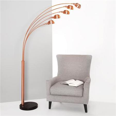 Giraffe Copper 5 Light Floor Lamp With Black Marble Base