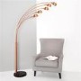 Giraffe Copper 5 Light Floor Lamp With Black Marble Base