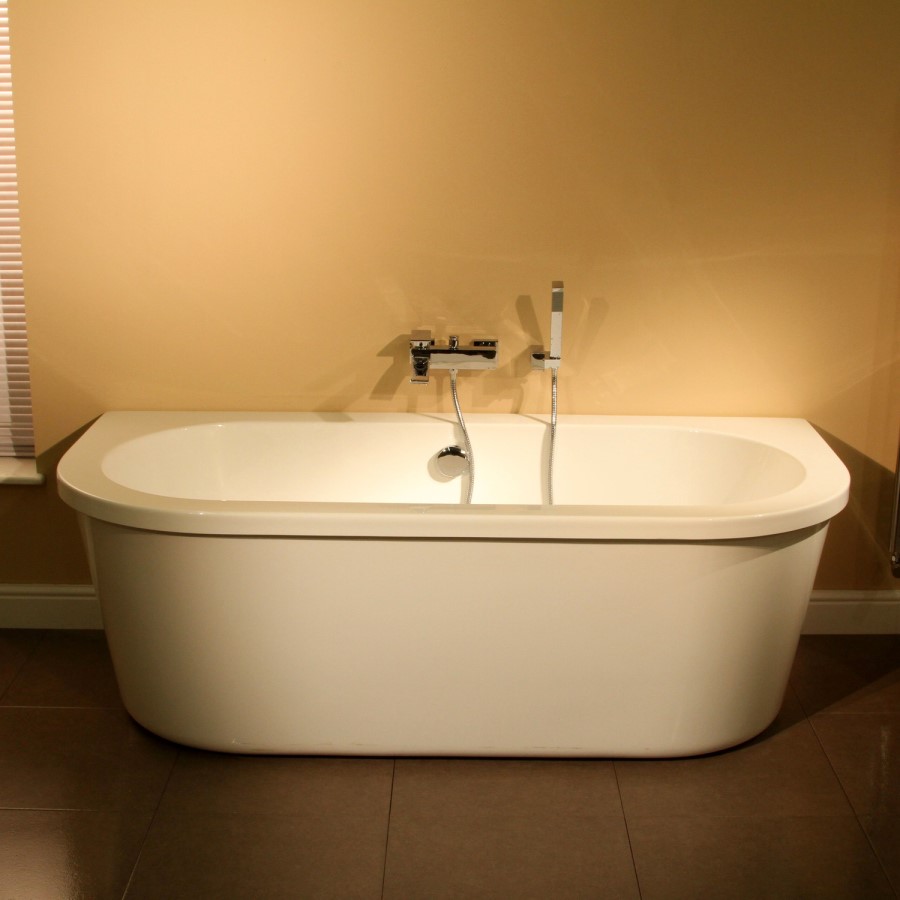 Back to Wall Freestanding Bath with Surround Panel - L1685 x W780mm - Dee