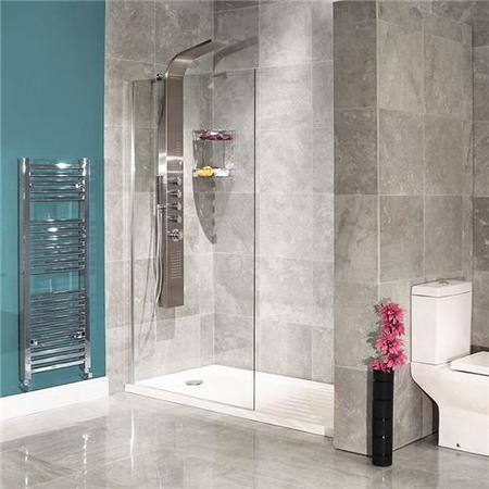 Walk In Glass Shower Screen - 1850 x 1100mm - 8mm Glass