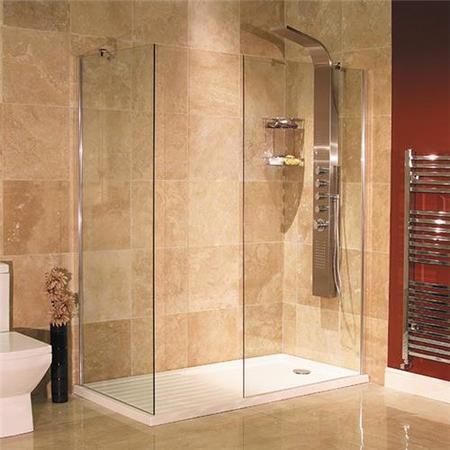 Walk In Glass Shower Screen - 1850 x 1100mm - 8mm Glass