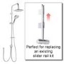 Vision Multi Function Riser Slide Shower Rail Kit