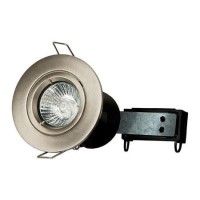 Brushed Steel Fixed Fire Rated Spotlight - Twist & Lock Brushed Steel Fixed Fire Rated Spotlight - Twist & Lock