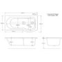 GRADE A2 - Dee Right Hand P Shape Shower Bath - 1675 x 850mm