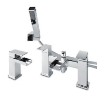 Quadra Waterfall Basin Mixer and Bath Shower Mixer Tap Pack Quadra Waterfall Basin Mixer and Bath Shower Mixer Tap Pack