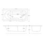 Dee Right Hand P Shape Shower Bath - 1675 x 800mm