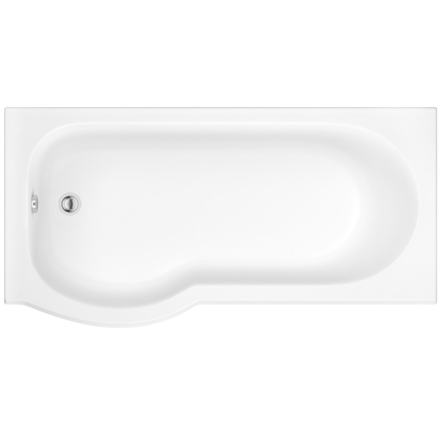Dee Right Hand P Shape Shower Bath - 1675 x 800mm