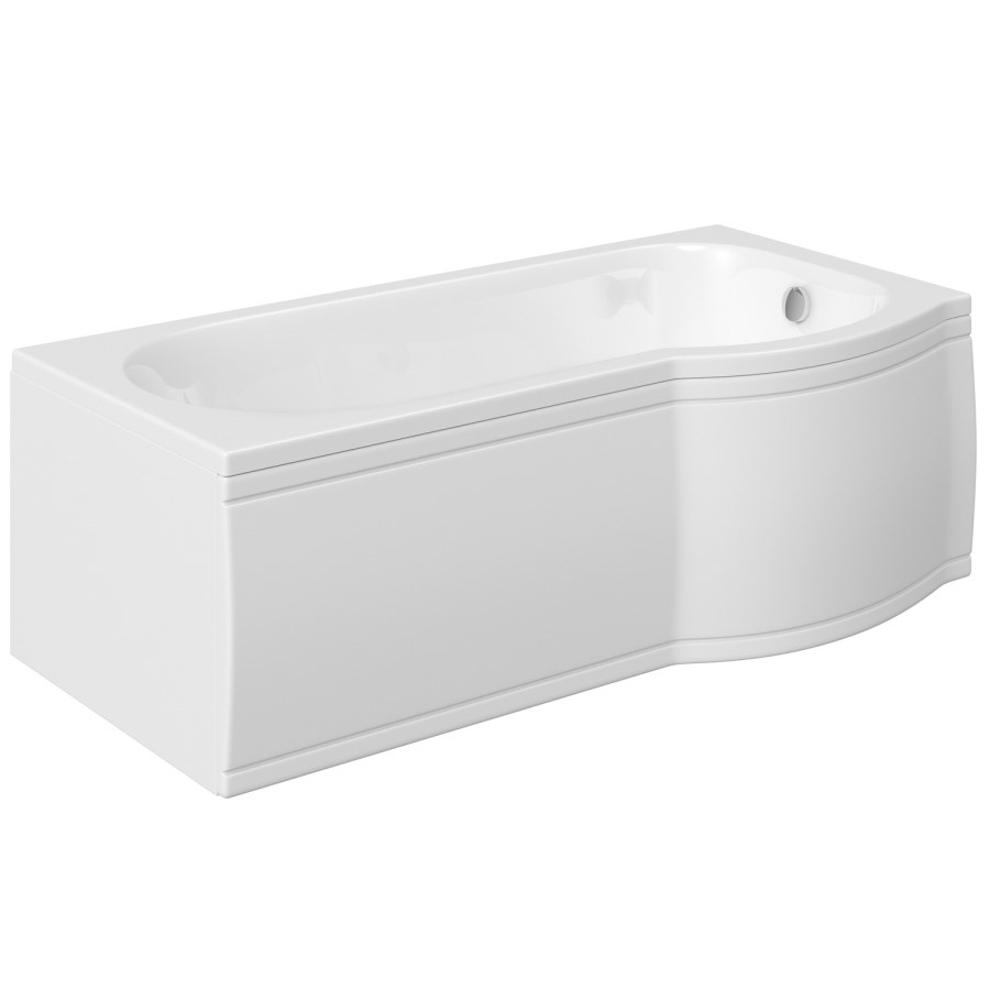 Dee Right Hand P Shape Shower Bath - 1675 x 800mm