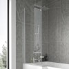 L-Shaped Hinged Bath Shower Screen - H1400 x W808mm