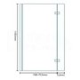 L-Shaped Hinged Bath Shower Screen - H1400 x W808mm
