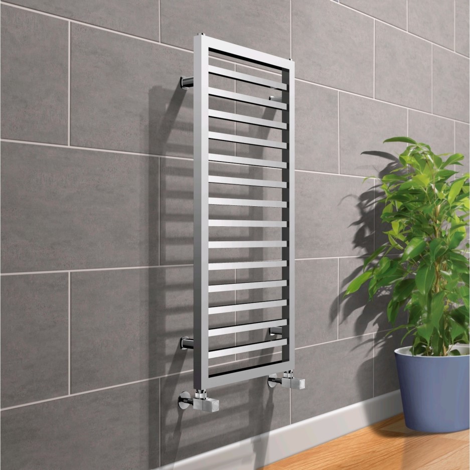 square chrome towel rail