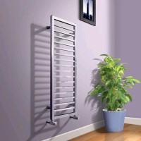 1150 x 450mm Square Chrome Heated Towel Rail - Julian Range