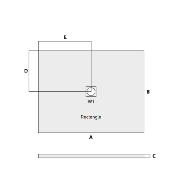 Slate Effect Rectangular Shower Tray 1200 x 800mm Black - MX