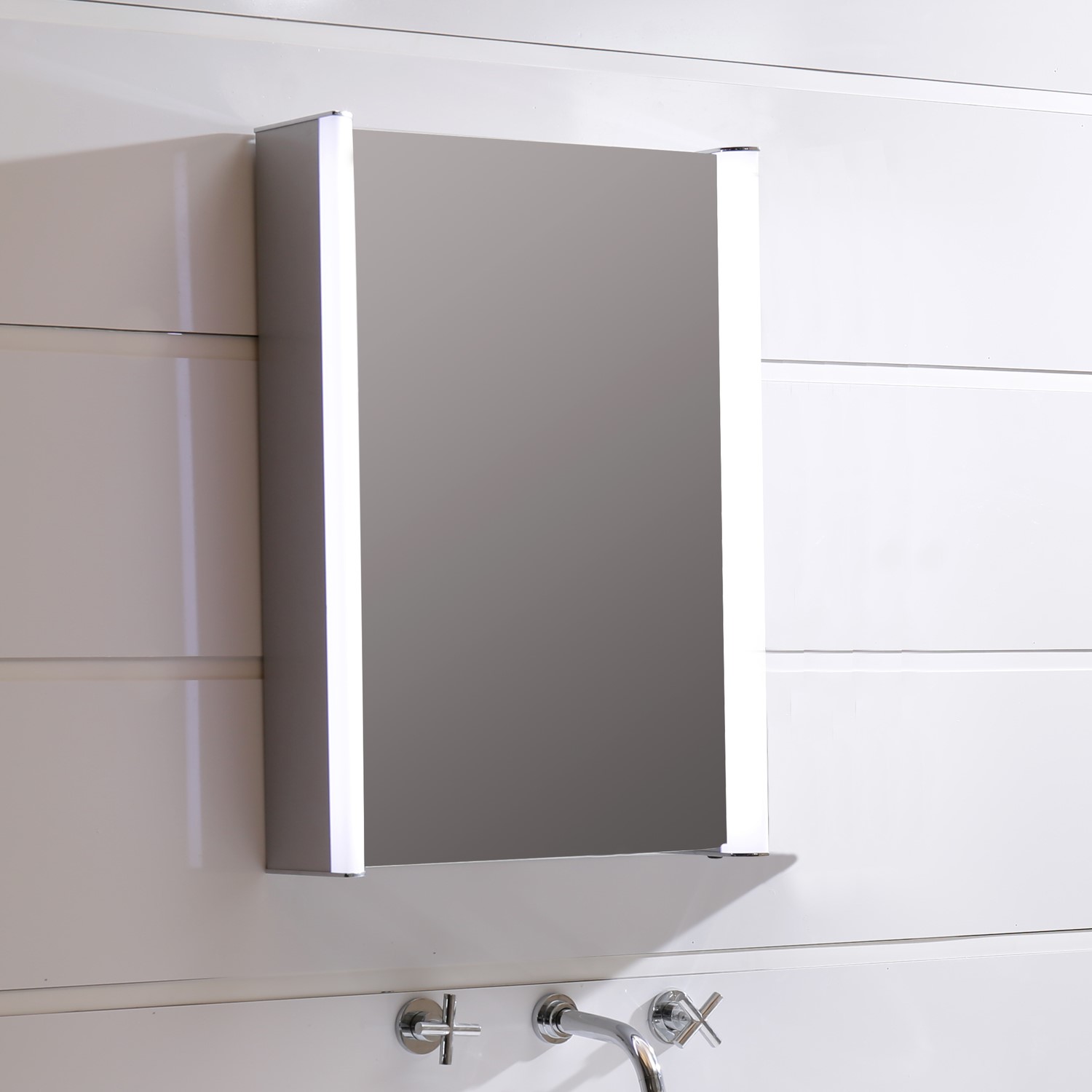 550mm Wall Hung Illuminated Mirrored Cabinet Led Ora Furniture123