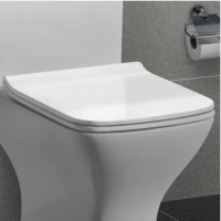 White Square Slim Soft Close Toilet Seat with Quick Release- Austin White Square Slim Soft Close Toilet Seat with Quick Release- Austin