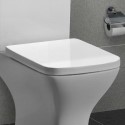 BeBa_17290 White Square Soft Close Toilet Seat - Austin