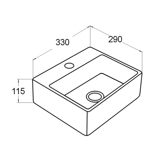 Cloakroom Wall Hung Basin 330mm - Houston