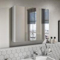 White Mirrored Wall Bathroom Cabinet 800 x 650mm - Portland White Mirrored Wall Bathroom Cabinet 800 x 650mm - Portland