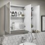 White Mirrored Wall Bathroom Cabinet 800 x 650mm - Portland
