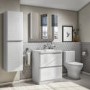 White Mirrored Wall Bathroom Cabinet 800 x 650mm - Portland