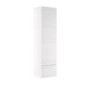 White Wood Effect Wall Mounted Tall Bathroom Cabinet 400mm - Boston