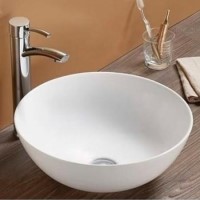 GRADE A1 - Round Matt White Countertop Basin - Seville Range