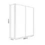 600mm Wall Hung Mirrored 2 Door Cabinet Gloss Light Grey - Portland