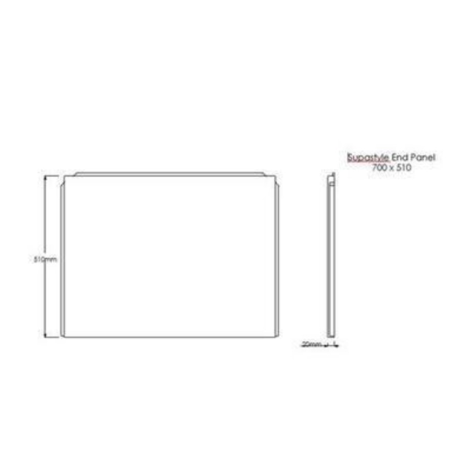 700mm Spacesaver Acrylic Bath End Panel - Brooklyn