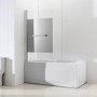 Shower Bath Screen with Mirrored Panel - H1400 x W850mm