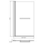 Shower Bath Screen with Mirrored Panel - H1400 x W850mm