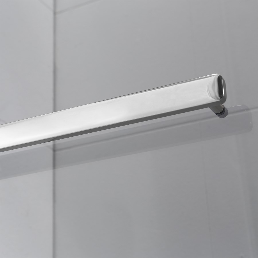 Shower Bath Screen with Smoked Mirrored Panel - H1400 x W850mm