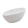 Alvor Matt White Oval Double Ended Freestanding Bath Chrome Waste & Overflow - 1500 x 720mm
