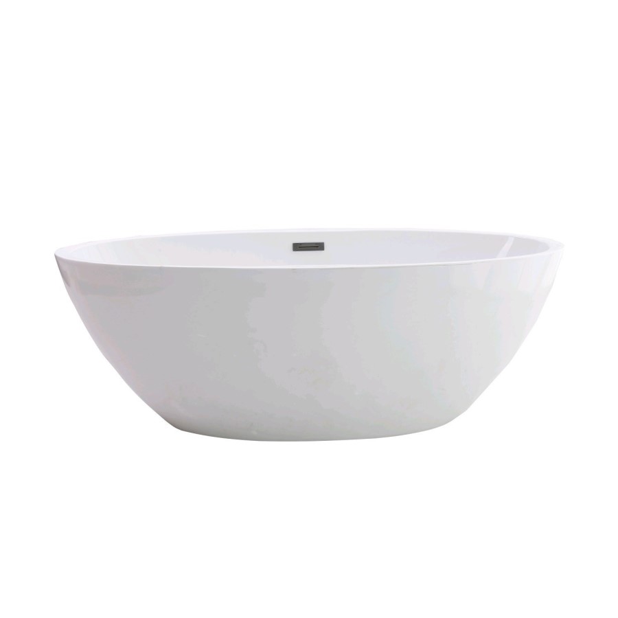 Alvor Matt White Oval Double Ended Freestanding Bath Chrome Waste & Overflow - 1500 x 720mm
