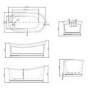 Metropolitan Black & Gold Double Ended Freestanding Bath - L1676 x W900mm