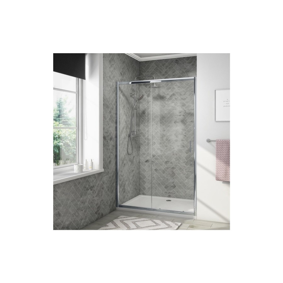 Sliding Shower Door 1000mm - 4mm Glass - Vega Range