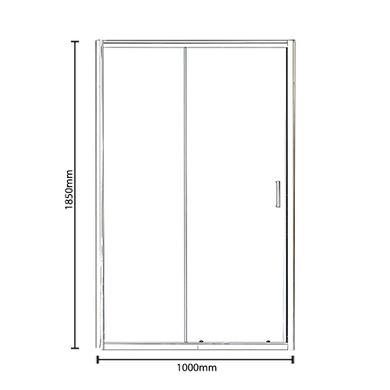 Sliding Shower Door 1000mm - 4mm Glass - Vega Range