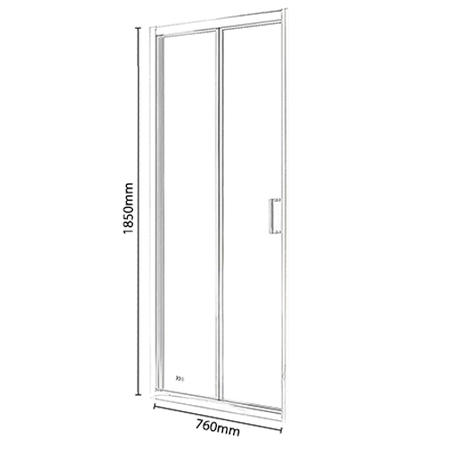 760mm Bi Fold Shower Door - Vega