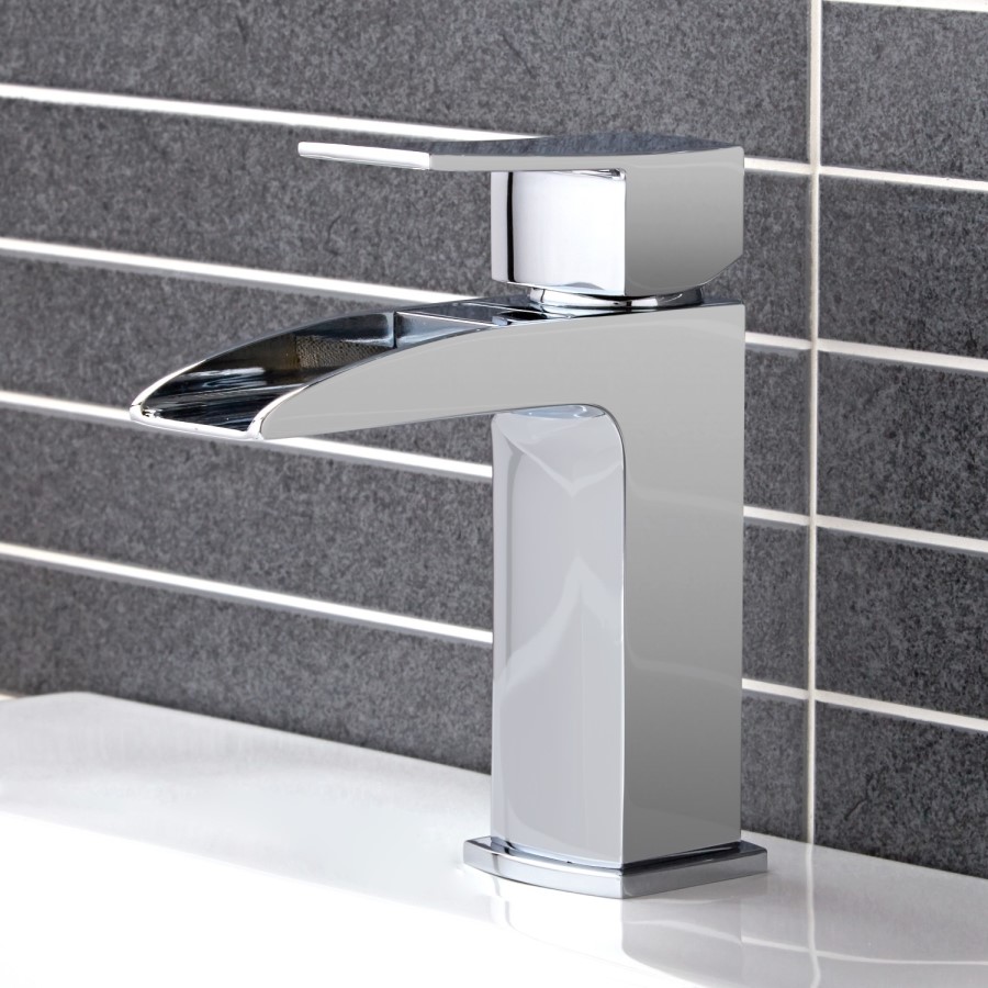 Chrome Mono Waterfall Basin Mixer Tap - Tabor