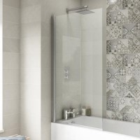 Straight Hinged 1435 x 790 Bath Screen 6mm