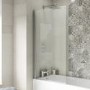 Straight Hinged 1435 x 790 Bath Screen 6mm