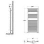 Premier Curved Ladder Towel Rail Chrome - 1100 x 500mm