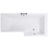 GRADE A1 - L-Shaped Square Right Hand Shower Bath - 1700 x 850mm