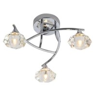 Reena 3 Light Flush Ceiling Light Chrome