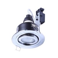 Tiltable Fire Rated IP 65 Downlight Chrome Single No Bulb-No Bulb-Single