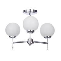 Porto 3 Light Semi-Flush Chrome and Opal