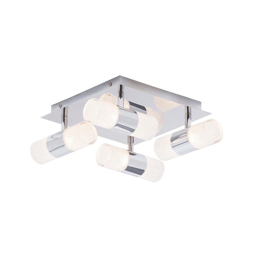 Oslo Crackle 8 light Plate LED Chrome Light