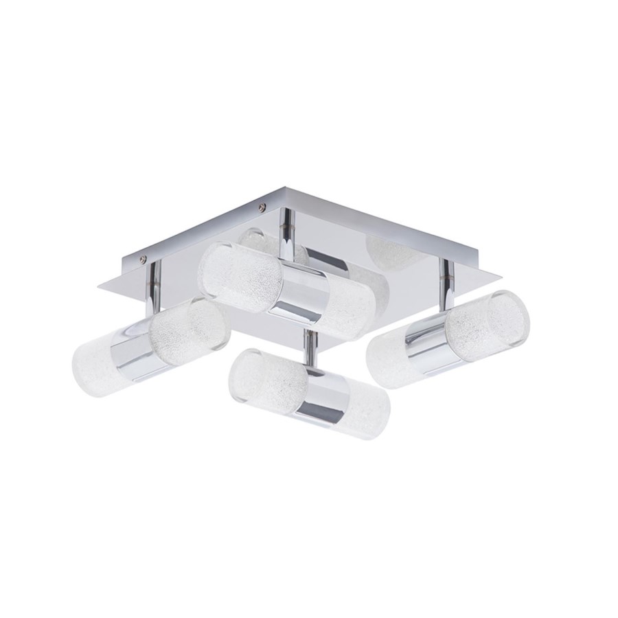 Oslo Crackle 8 light Plate LED Chrome Light